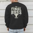The Final Boss Vintage Rock Bull Fun Tee For Strong Dads Men's Sweatshirt Back Print