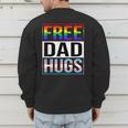 Free Dad Hugs LGBT Gay Pride Month Transgender Rainbow Flag Men's Sweatshirt Back Print