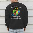 Fun Heart Puzzle Shirts Dad Autism Awareness Family Support Men's Sweatshirt Back Print