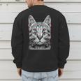 Glitch Weird Cat Kitten Optical Illusion Cat Mom Dad Men's Sweatshirt Back Print