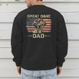Great Dane Dad Dog Lovers American Flag 4th Of July Men's Sweatshirt Back Print