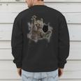 Grey Cat Torn Cloth Cat Dad Cat Mom Cat Lover Men's Sweatshirt Back Print