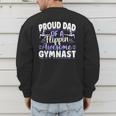 Gymnastics Watercolor Proud Dad Of A Flippin Awesome Gymnast Men's Sweatshirt Back Print