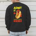 Hilarious Hot Dog Dad Joke Text Pun Dirty Joke -Barbecue Men's Sweatshirt Back Print