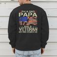 I'm A Dad Papa And Veteran Retro Dad Papa Grandpa Men's Sweatshirt Back Print