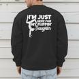 I'm Just Here For My Flippin Daughter Gymnastics Dad Mom Men's Sweatshirt Back Print