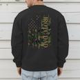 JROTC Dad United States Distressed Camo w US Flag Men's Sweatshirt Back Print