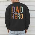 Kids Fathers Day Shirt For Son Daughter My Dad Is My Hero Men's Sweatshirt Back Print