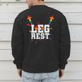 Leg Rest Naughty Dad Joke Vagitarian Lesbian Men's Sweatshirt Back Print