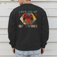 Leveled Up To Dad Of Twins Video Gamer Gaming Men's Sweatshirt Back Print