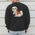 I Love Dad Tattoo Shih Tzu Dad Father's Day Men's Sweatshirt Back Print
