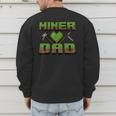 Miner Dad Birthday Boy Party Video Gamer Pixel Men's Sweatshirt Back Print