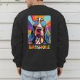 Mom & Dad Of a Basshole Basset Hound With Glasses -Adults Short Sleeve Men's Sweatshirt Back Print