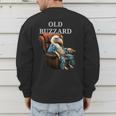 Old Buzzard Bird Old Man Grandpa Recliner Dads Joke Men's Sweatshirt Back Print
