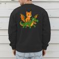 Orange Cat Dragon Riding Animal Lover Mom Dad Kids Men's Sweatshirt Back Print Orange Cat Dragon Riding Animal Lover Mom Dad Kids Men's Sweatshirt Back Print