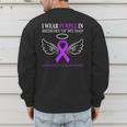 Pancreatic Cancer I Wear Purple In Memory Of My Dad Men's Sweatshirt Back Print