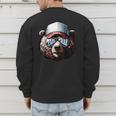 Papa Bear Face Cool Dad Style Retro Fathers Day Daddy Bear Men's Sweatshirt Back Print