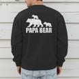Papa Bear Two Cubs Shirt Daddy Bear Twin Tshirt Papa 2 Kids Men's Sweatshirt Back Print