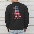 Patriotic Pitbull American Flag 4th Of July Dog Pitbull Dad Men's Sweatshirt Back Print