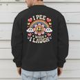 I Pee When I Laugh Adult Humor Women Men Dad Jokes Men's Sweatshirt Back Print