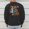 Pitbull Floral Dog Lover Vintage Flower Art Pitbull Mom Dad Men's Sweatshirt Back Print Pitbull Floral Dog Lover Vintage Flower Art Pitbull Mom Dad Men's Sweatshirt Back Print