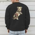 Pitbull I Love Dad Pit Bull Terrier Pettie Dog Owner Father Men's Sweatshirt Back Print