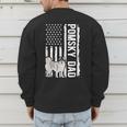 Pomsky Dad American Flag Pomsky Owner Pomsky Lover Men's Sweatshirt Back Print