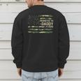 Promoted To Daddy Est 2026 Camo USA Flag New Dad 2026 Men's Sweatshirt Back Print