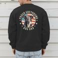 Proud Greyhound Dad American Flag Patriotic Greyhound Dad Men's Sweatshirt Back Print