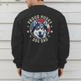 Proud Husky Dad American Flag Patriotic Husky Dad Men's Sweatshirt Back Print