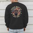 Proud Mastiff Dad American Flag Patriotic Mastiff Dad Men's Sweatshirt Back Print