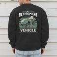 My Retirement Vehicle Riding Lawn Mower Retro Dad Men's Sweatshirt Back Print