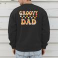 Retro Groovy Dad Matching Family 1st Birthday Party Men's Sweatshirt Back Print