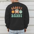 Retro Groovy Daddy Matching Family Birthday Party Men's Sweatshirt Back Print