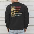 Retro Husband Father Hero Protector Legend Father Day Dad Men's Sweatshirt Back Print