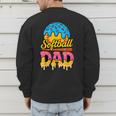 Retro Ice Cream Drip Softball Dad Game Day Dad Father's Day Men's Sweatshirt Back Print