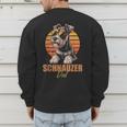 Retro Miniature Schnauzer Dad Vintage Dog Lovers Men's Sweatshirt Back Print