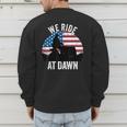 We Ride At Dawn Lawnmower Lawn Mowing Dad Vintage Men Men's Sweatshirt Back Print