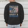 Semi Truck Driver Trucker Daddy Husband US American Flag Men's Sweatshirt Back Print Semi Truck Driver Trucker Daddy Husband US American Flag Men's Sweatshirt Back Print