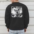 Shiba Inu Dog Dad Mom Graphic Selfie UFOs Weird Aliens Men's Sweatshirt Back Print