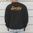 Sparky Electrician Lineman Dad Retro Vintage Novelty Men's Sweatshirt Back Print