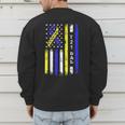 T21 Dad American Flag Down Syndrome Awareness Men's Sweatshirt Back Print