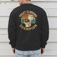 Toilet Clogging Champion Bathroom Humor Dad Jokes Men's Sweatshirt Back Print