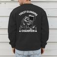 Toilet Clogging Champion Dad Joke Raccoon Trash Panda Men's Sweatshirt Back Print