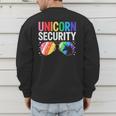 Unicorn Security Birthday Family Halloween Costume Mom Dad Men's Sweatshirt Back Print