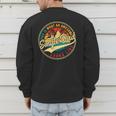 Vintage Awesome Single Dad Retro Fathers Day For Dad Grandpa Men's Sweatshirt Back Print