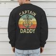 Vintage Captain Daddy Boat Pontoon Dad Fishing Sailor Anchor Men's Sweatshirt Back Print