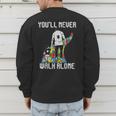 Vintage Father Son Family Autistic Kids Autism Awareness Dad Men's Sweatshirt Back Print