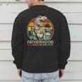 Vintage Fatherhood Is A Walk In The Park DadRex Dinosaur Men's Sweatshirt Back Print