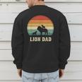 Vintage Lion Dad Father Grandpa Father's Day Men's Sweatshirt Back Print